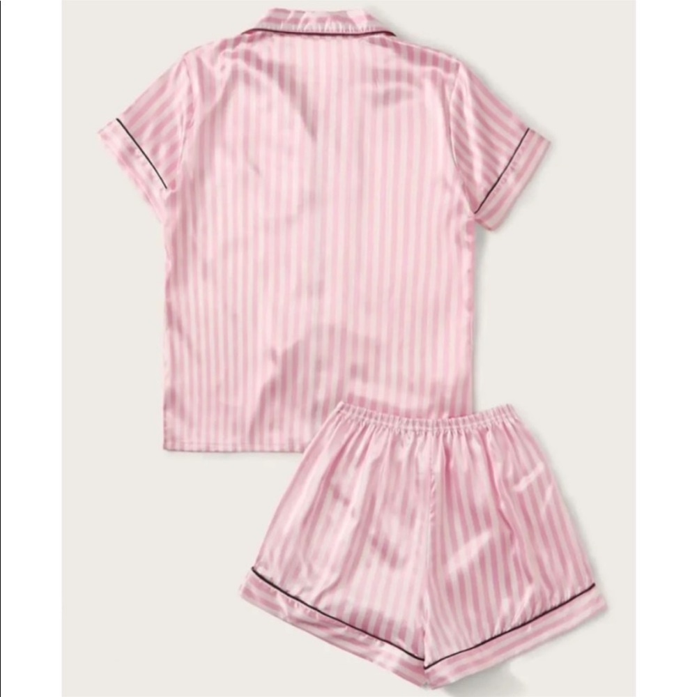 The “Diana” 2 Piece Pink/White Striped Loungewear Matching Set - Picture 3 of 3